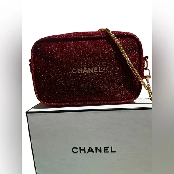 Chanel Beauty GWP pouch/crossbody purse w/ unbranded chain NWOT Box/Tissues incl - Picture 2 of 9